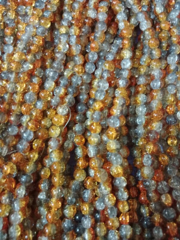 Crackle Beads 8mm - Light Brown and grey