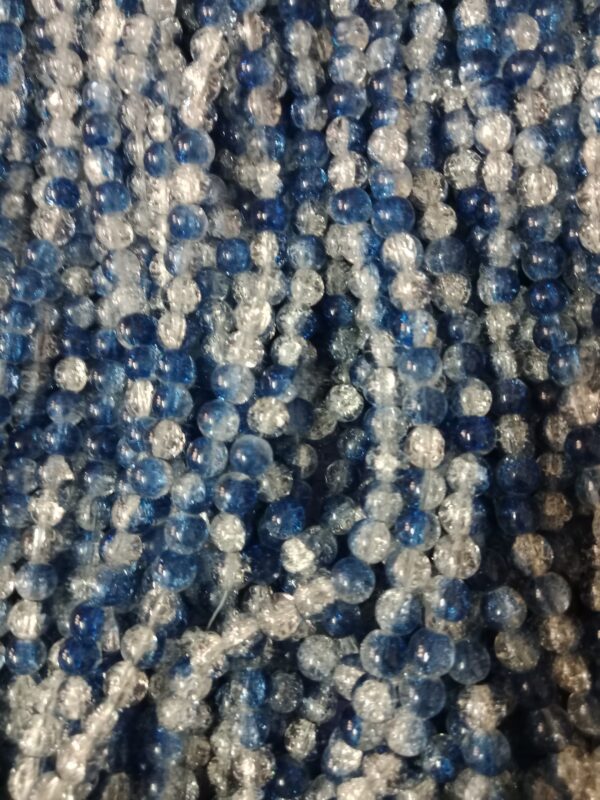 Crackle Beads 8mm - Blue and White