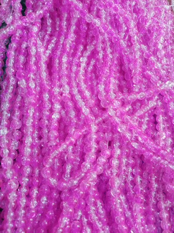 Crackle Beads 8mm - Pink and white