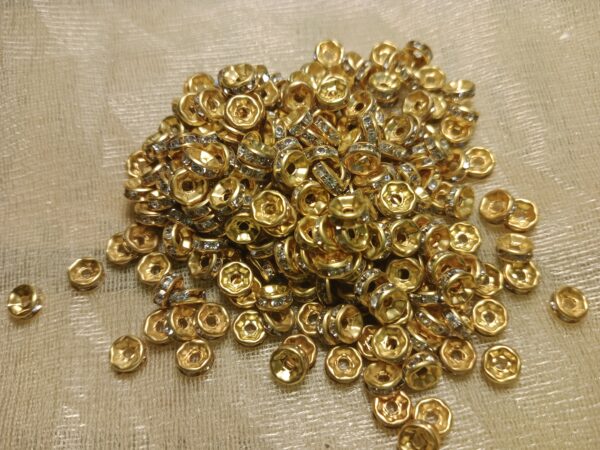 Stone Spacers Beads - 10Pcs (Gold/Silver)