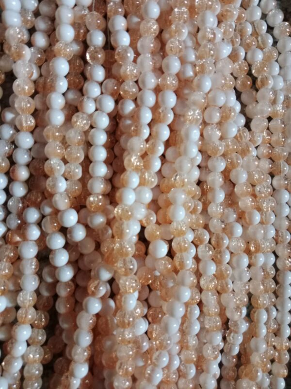 Crackle Beads 8mm - Orange and White